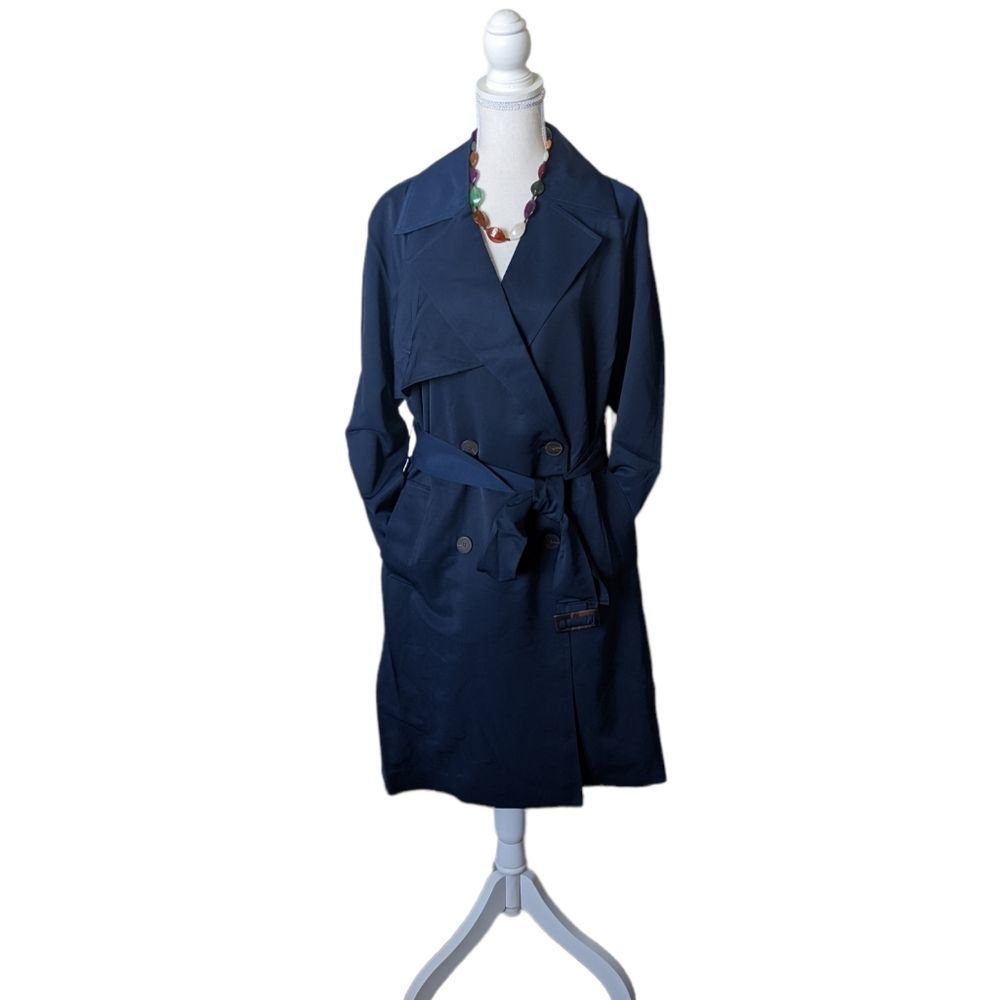 New Navy Trench Coat Lightweight Material Nine West Size 3X